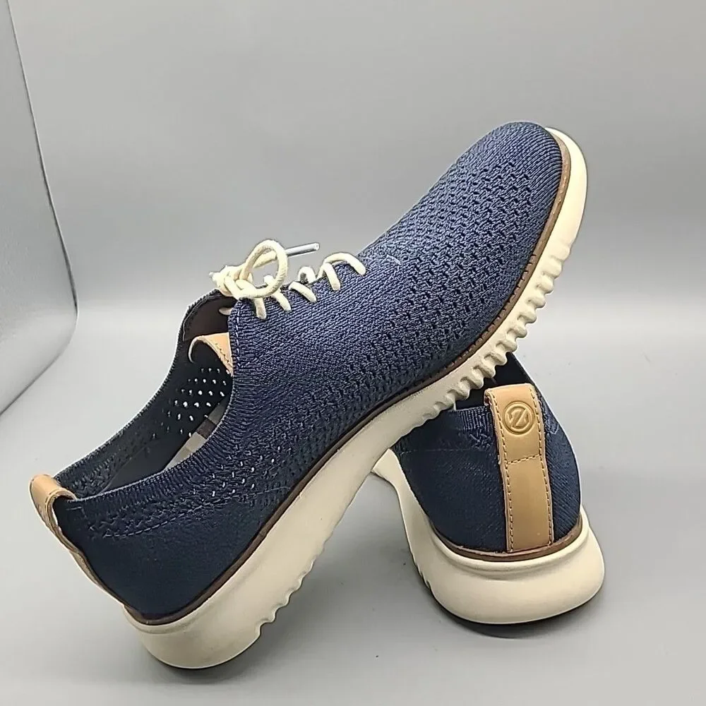 COLE HAAN Men’s Zero Grand Stitchlite Navy Blue Mesh Comfort Oxford Shoes Sz 8.5